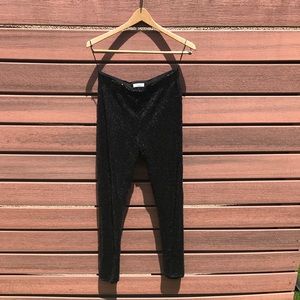 Black sequin stretch pants